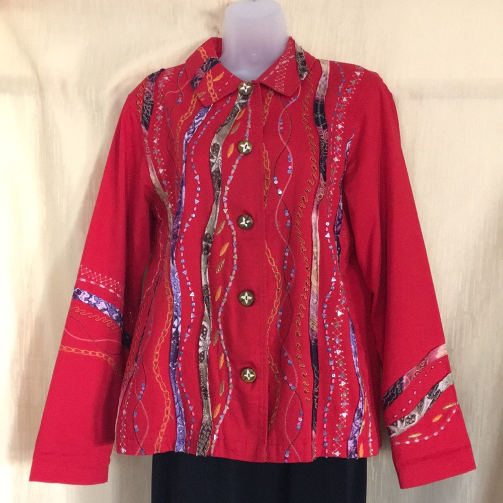 Coldwater Creek medium embellished jacket/blazer